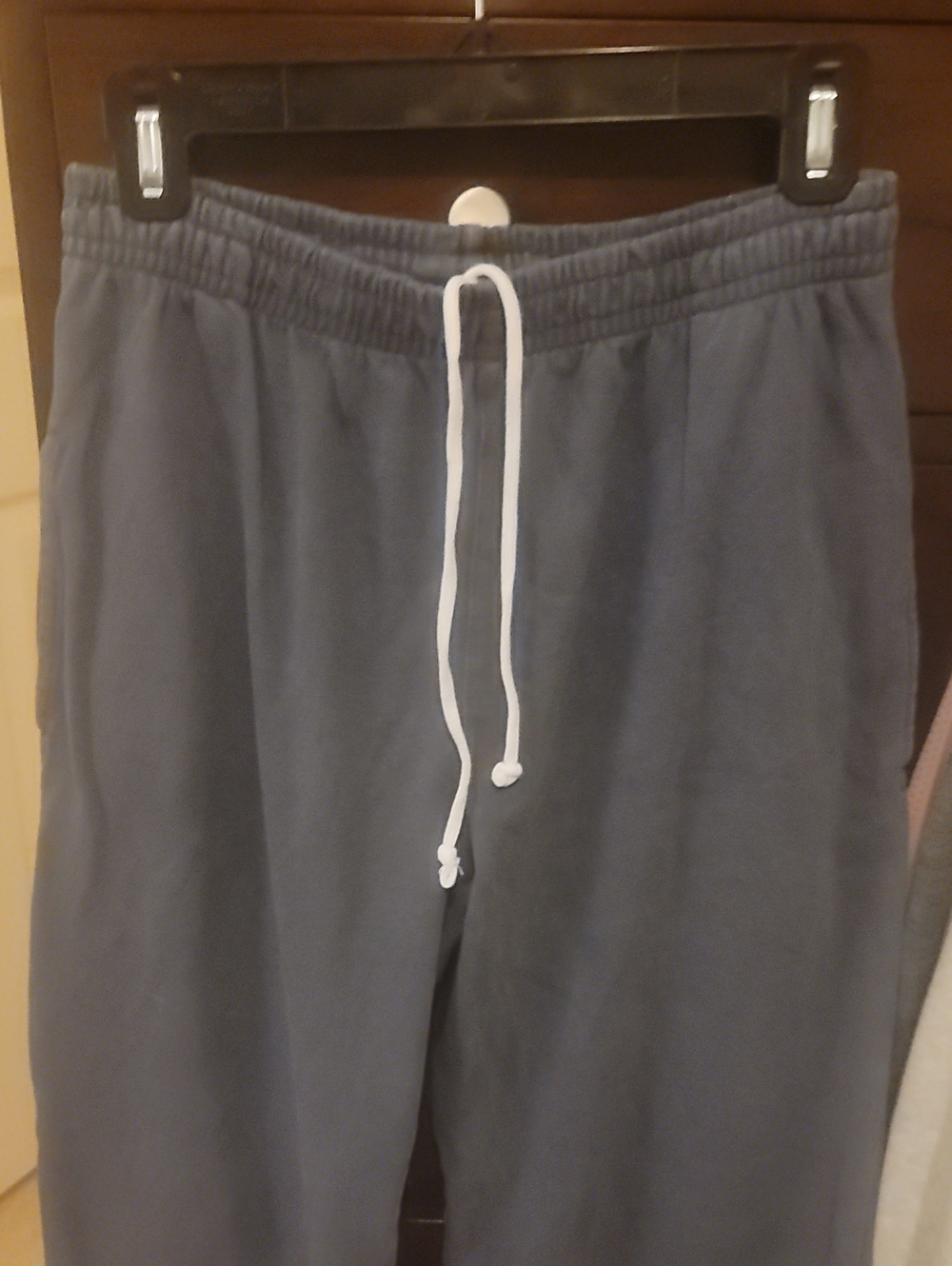 Brandy Melville Wide Leg Sweatpants - Slate Blue with White Drawstring  One Size
